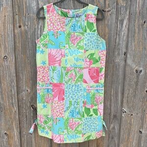 Lilly Pulitzer Patchwork Dress in Pink, Green, and Blue
